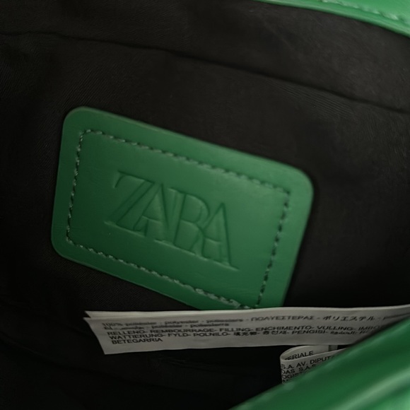 Zara Green Quilted Chunky Chain Strap Shoulder Flap Bag - Picture 3 of 3